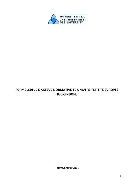 përmbledhje e akteve normative të universitetit të evropës jug-lindore