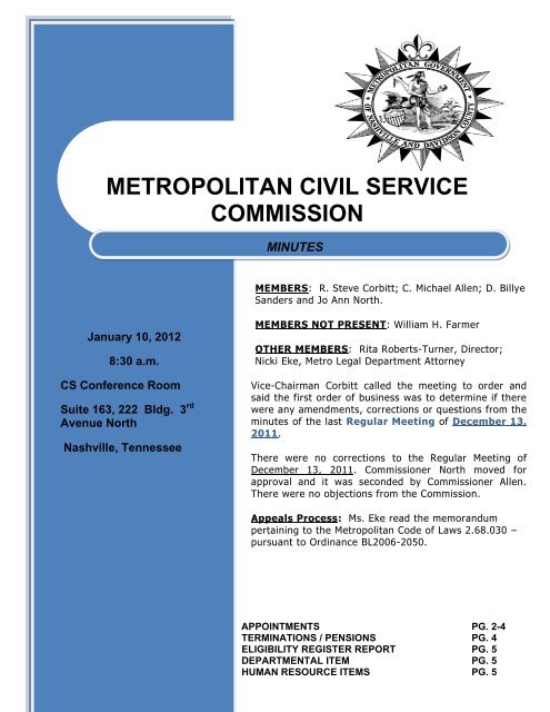 Metropolitan civil service commission - Nashville.gov