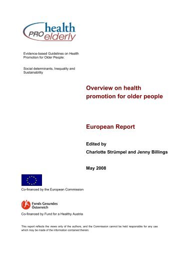 Overview on health promotion for older people European Report