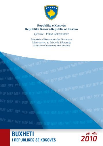 2010 për vitin I REPUBLIKËS SË KOSOVËS BUXHETI Republika e ...