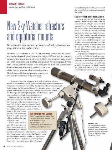 Sky-Watcher Pro ED80 and ED100 Apochromatic ... - SkyNews