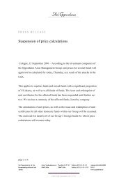 Suspension of price calculations - Sal. Oppenheim