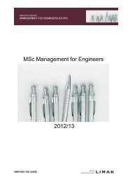 Erstinformationsmappe MSc Management for Engineers als ... - Limak