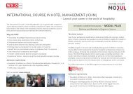 INTERNATIONAL COURSE IN HOTEL MANAGEMENT ... - Modul