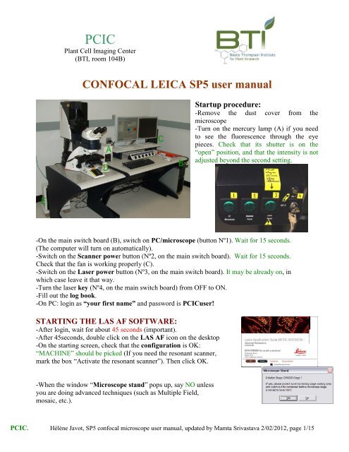 CONFOCAL LEICA SP5 user manual