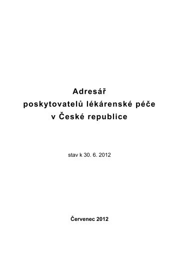 Adresář poskytovatelů lékárenské péče 2012 - Ústav zdravotnických ...
