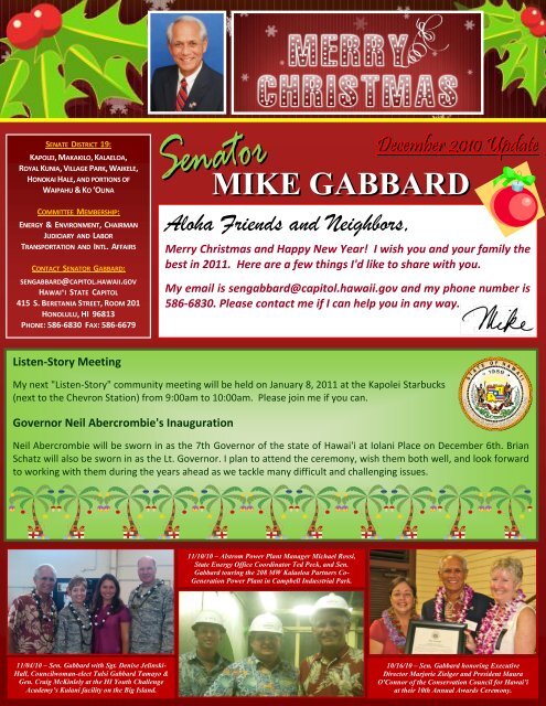 MIKE GABBARD MIKE GABBARD - Hawaii State Legislature