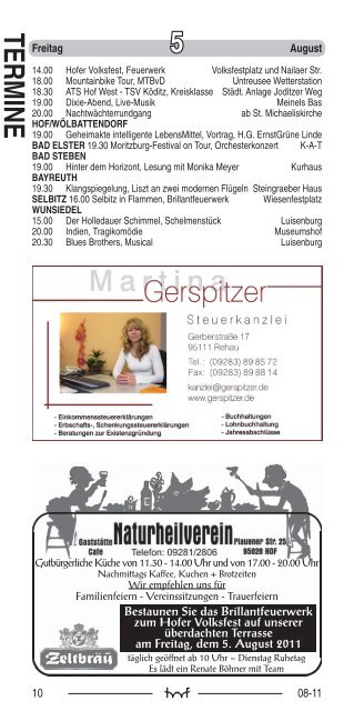 termine - Hof Programm