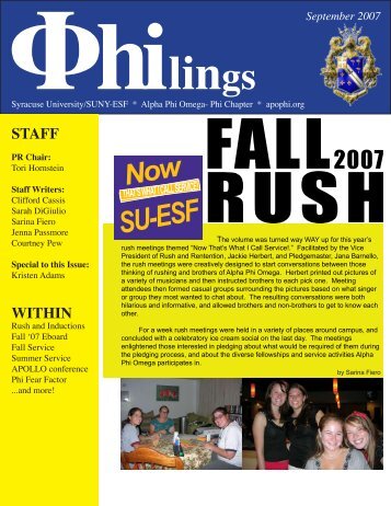 SU-ESF - Alpha Phi Omega - Phi Chapter