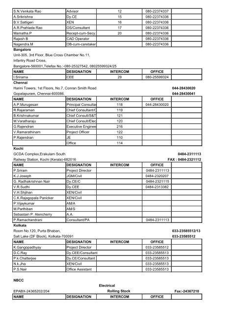 Telephone Directory 2012 - Delhi Metro Rail Corporation