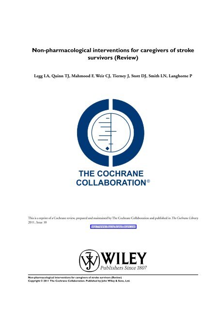 Non-pharmacological interventions for caregivers ... - Update Software