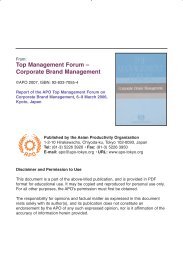 Corporate Brand Management - Asian Productivity Organization