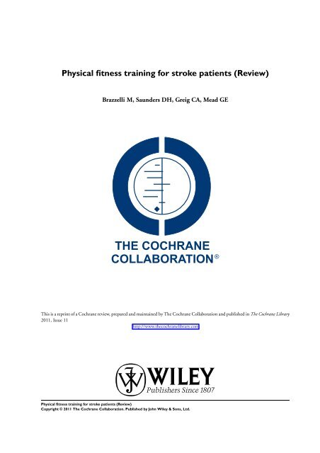 Physical fitness training for stroke patients (Review) - Update Software