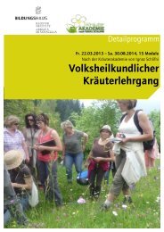 Detailprogramm Volksheilkundlicher ... - Kloster Neustift