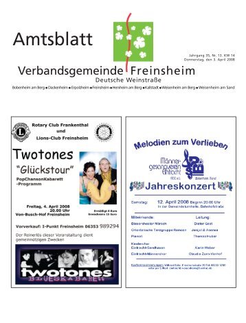 Amtsblatt - Verbandsgemeinde Freinsheim