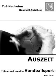 AUSZEIT Infos rund um den Handballsport TuS Neuhofen Handball ...