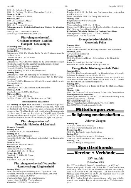 Ausgabe 15 - Verbandsgemeinde Arzfeld