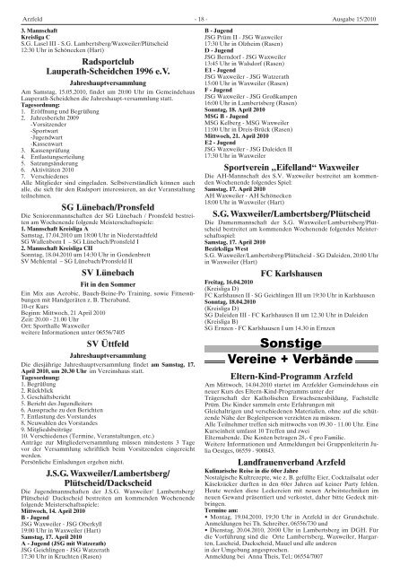 Ausgabe 15 - Verbandsgemeinde Arzfeld