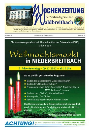 programm Besuch des Christkindchens Alphornbläser Drehorgel ...