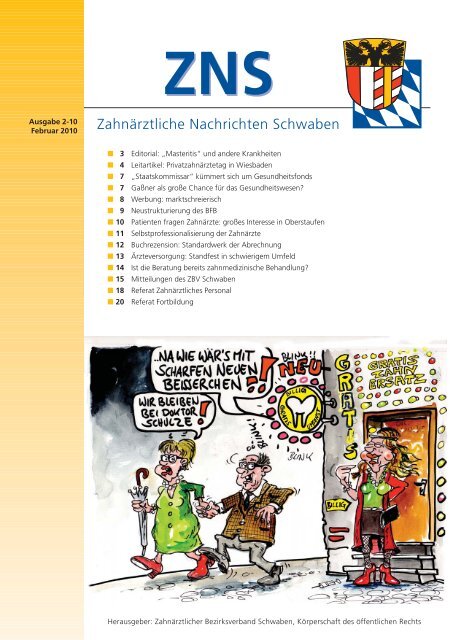 Zahnärztliche Nachrichten Schwaben 2/2010 - Zahnärztlicher ...