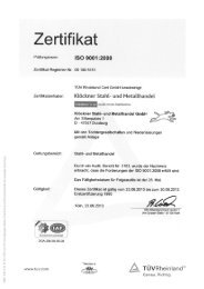 TÜV ISO 9001 Zertifikat - Metall- und Service Center