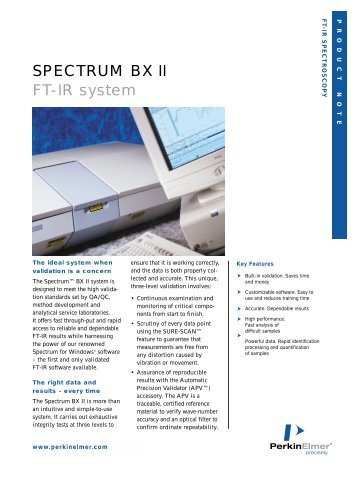 Spectrum™ BX II FT-IR System - BECO Internacional LTDA.