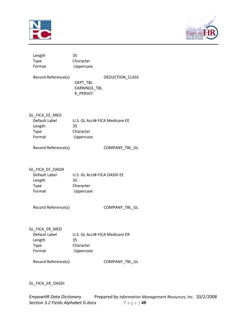 EmpowHR Data Dictionary Section 3.2 Fields Alphabet G.docx Page ...