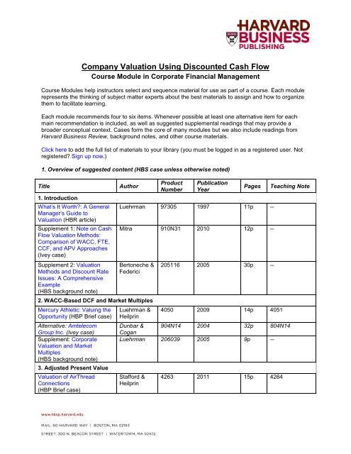 Company Valuation Using Discounted Cash Flow