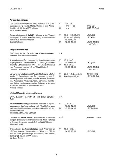 BENUTZERNACHRICHTEN - Urz - Universität Heidelberg