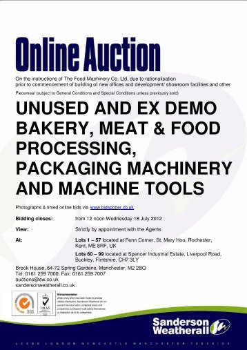 unused and ex demo bakery, meat & food processing, packaging ...