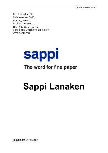 Sappi Lanaken NV - APV Graz