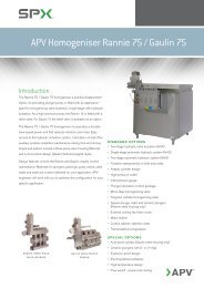 APV Homogeniser Rannie 75 / Gaulin 75 - SPX Flow Technology
