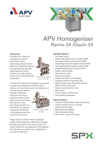 APV Homogeniser - SPX