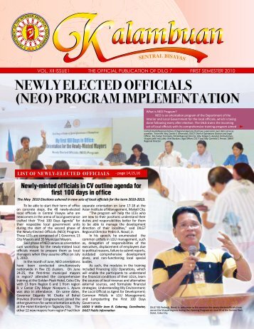 NEWLY ELECTED OFFICIALS (NEO) PROGRAM IMPLEMENTATION