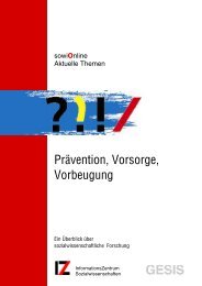 sowiOnline - Prävention, Vorsorge, Vorbeugung - Sowiport