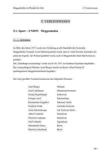 5.1. Sport - Meggenhofen