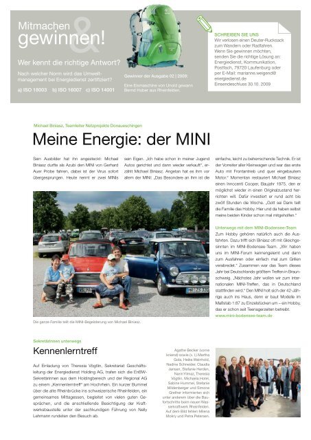 Umweltmanagement für ED-Gruppe - Energiedienst AG