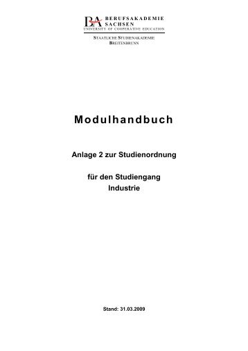 Modulhandbuch IND 310702009 - Staatliche Studienakademie ...