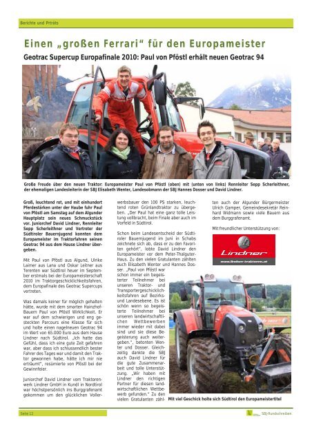 SBJ-Rundschreiben 01/2011 - Südtiroler Bauernjugend