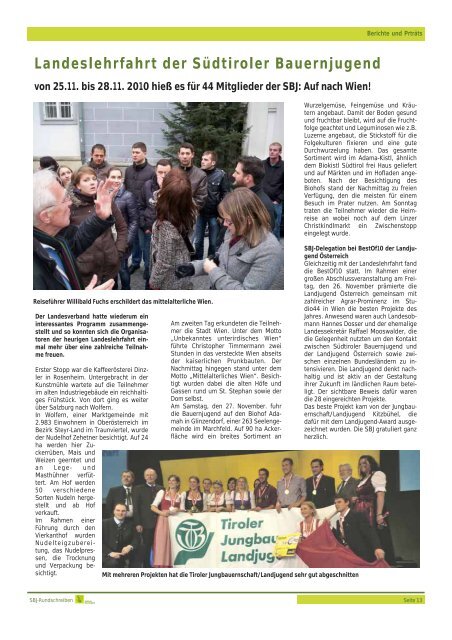 SBJ-Rundschreiben 01/2011 - Südtiroler Bauernjugend