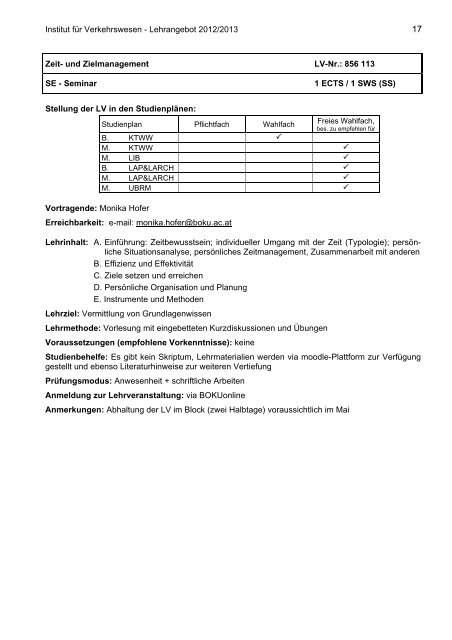 2012/2013 - Department für Raum, Landschaft und Infrastruktur - Boku
