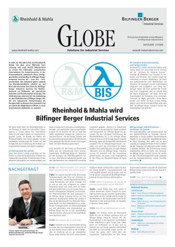 Rheinhold & Mahla wird Bilfinger Berger Industrial Services