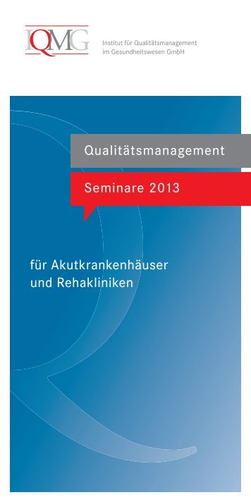 aktuellen Seminarprogramm - IQMG Institut für ...