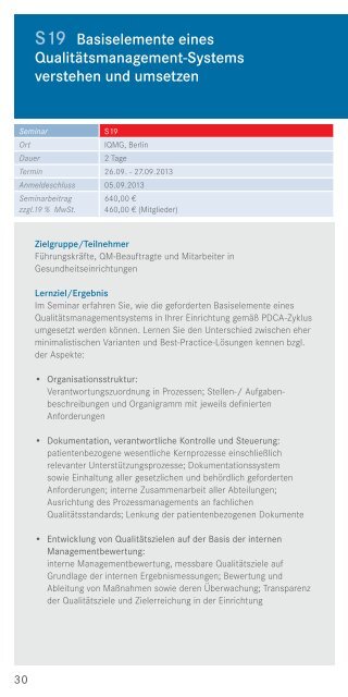 aktuellen Seminarprogramm - IQMG Institut für ...