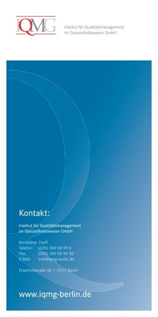 aktuellen Seminarprogramm - IQMG Institut für ...