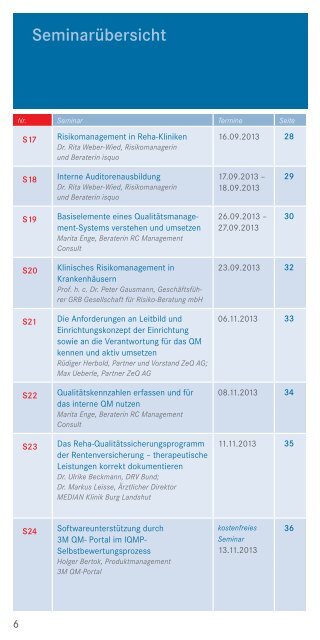 aktuellen Seminarprogramm - IQMG Institut für ...