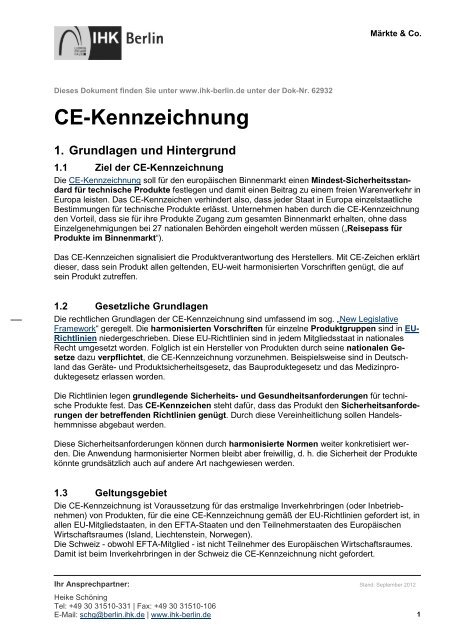 CE-Kennzeichnung - IHK Berlin