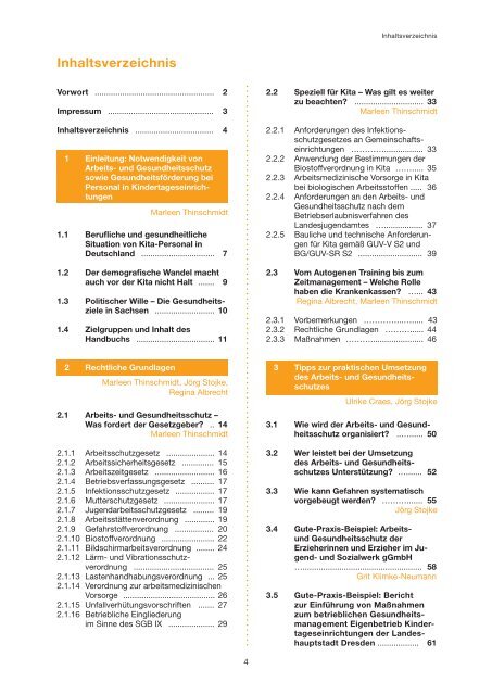 Erzieherinnengesundheit - Publikationen - Freistaat Sachsen