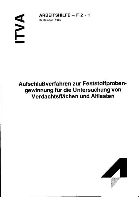 Aufschlußverfahren zur Feststoffprobengewinnung für die ... - ITVA