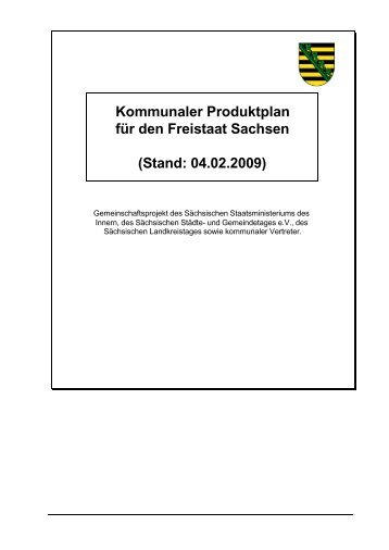 Kommunaler Produktplan für den Freistaat Sachsen (Stand: 04.02 ...